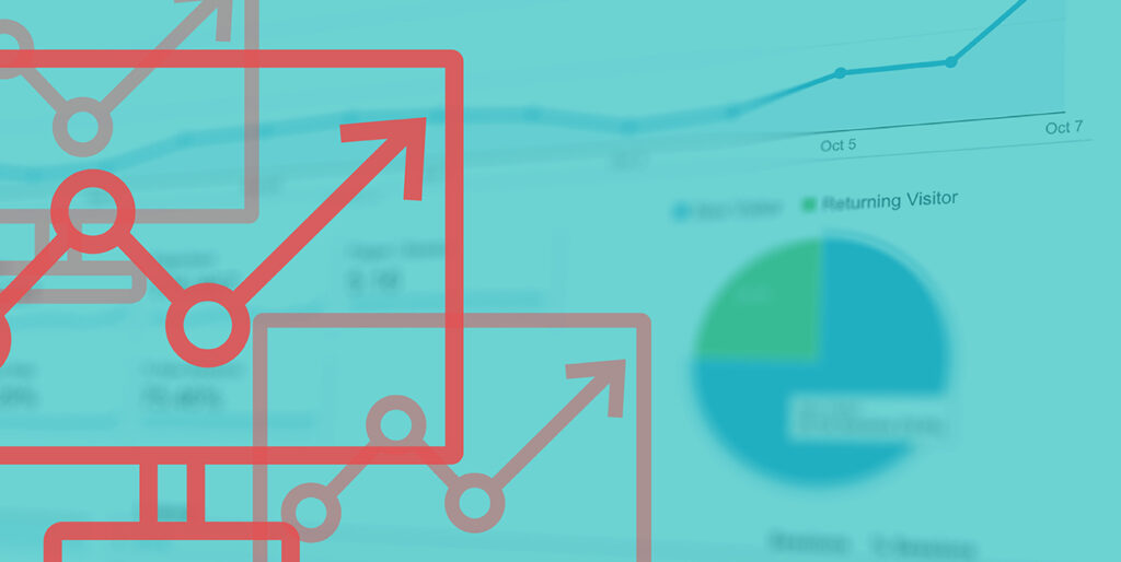 A Google Analytics dashboard showing returning visitors vs. new visitors