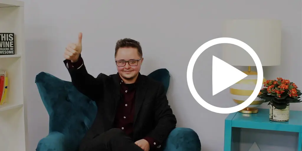 Kayden Grinwis answers questions in the 8THIRTYFOUR office.