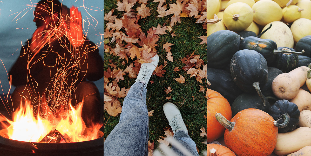 The three different color schemes that 8THIRTYFOUR selected to inspire fall color schemes.