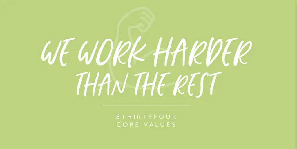 The core value written against a bright green background.