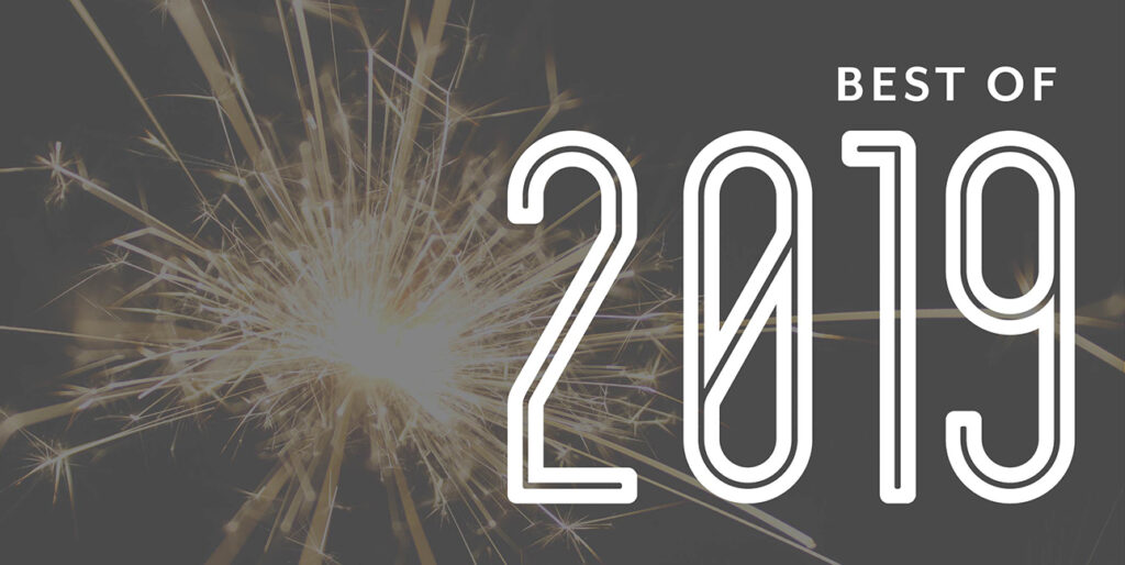 An image of a firework with the words "Best of 2019" on top.
