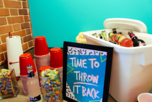 A photo of goodies from the Summer in the 90s party at the 8THIRTYFOUR office.