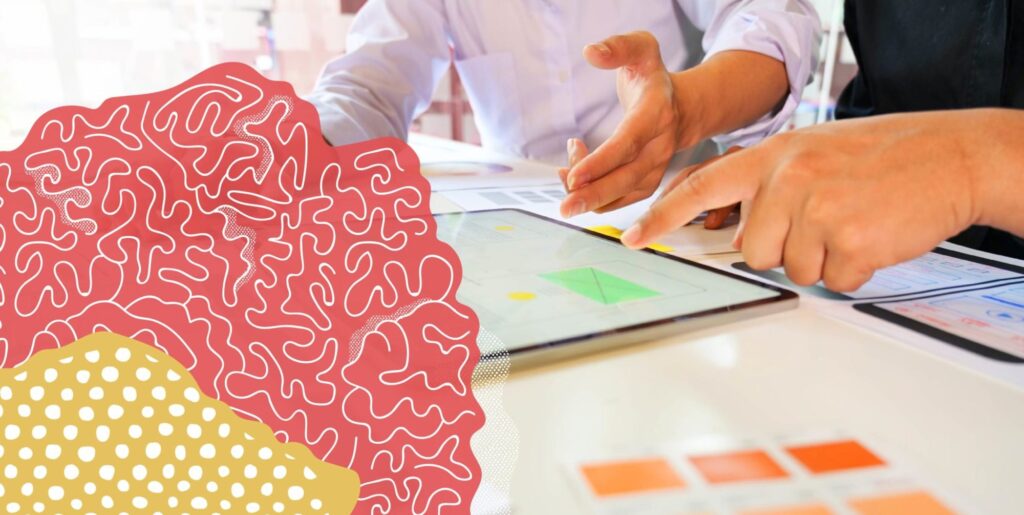 Someone typing on an iPad.