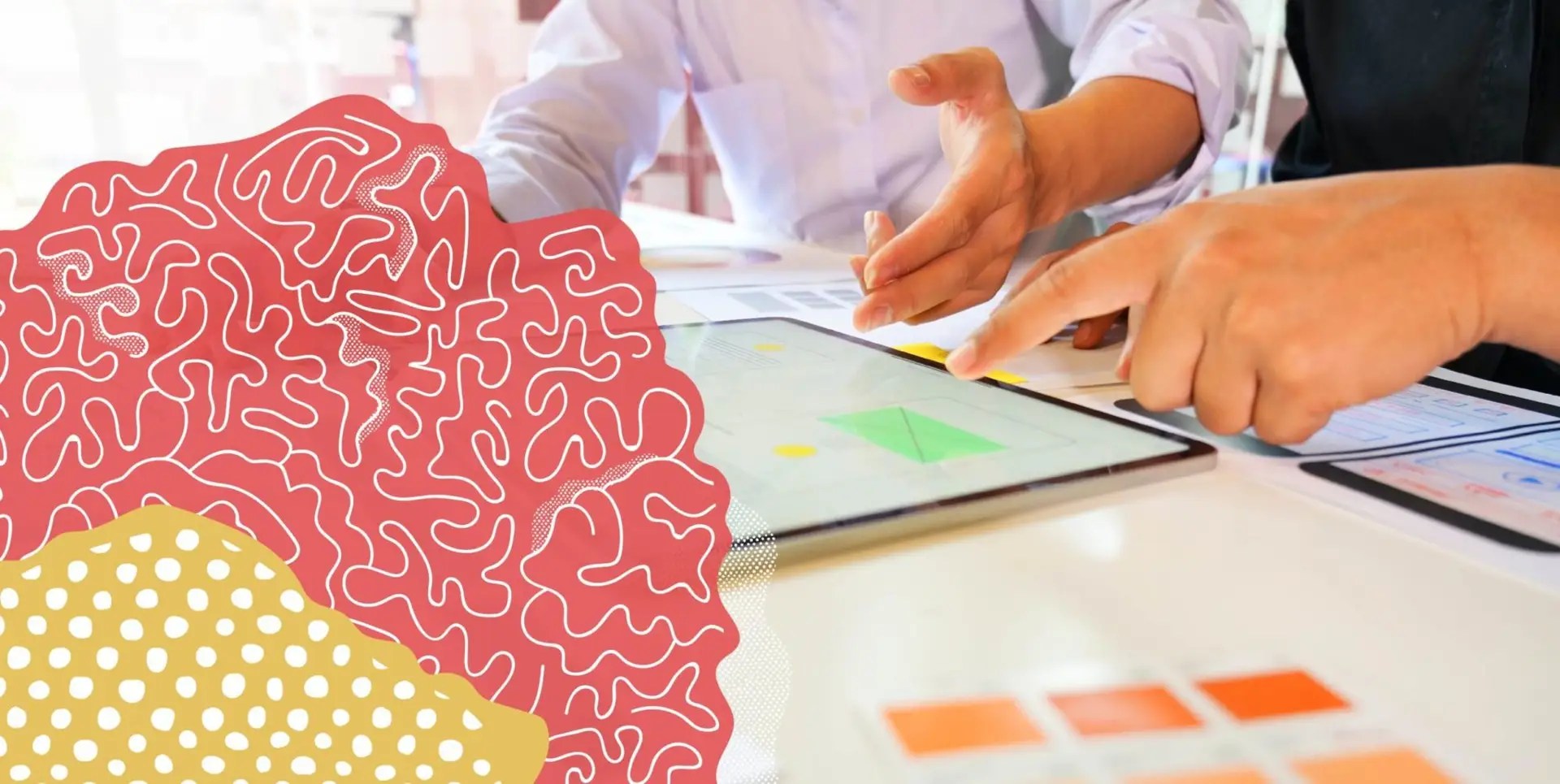 Someone typing on an iPad.