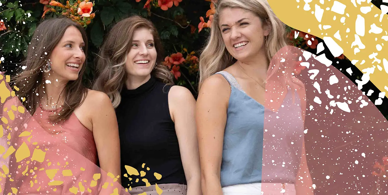 Three Generation Z girls laughing.