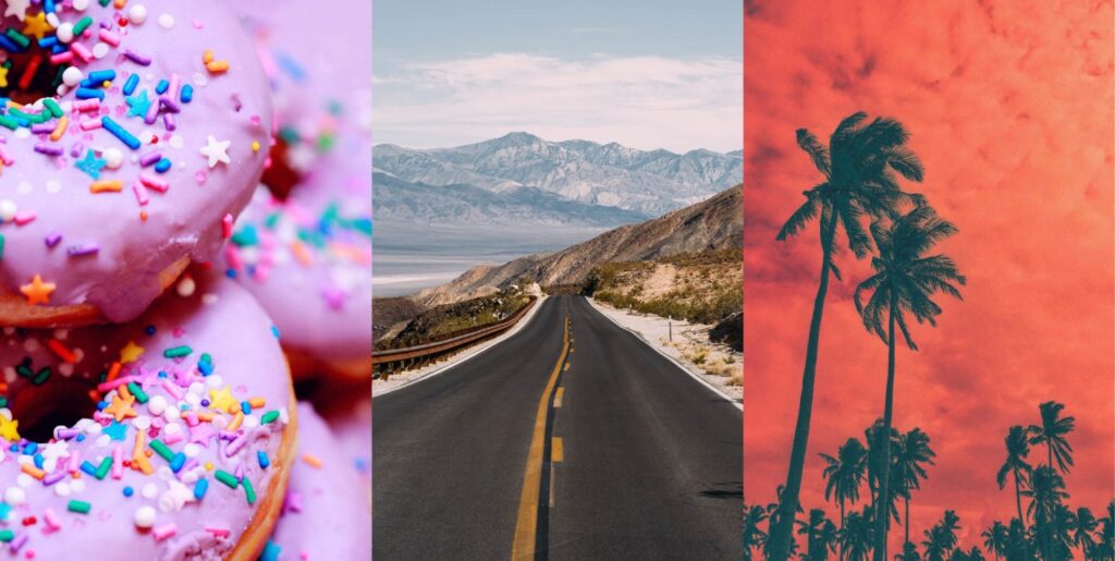 A conglomeration of color palettes across an image.