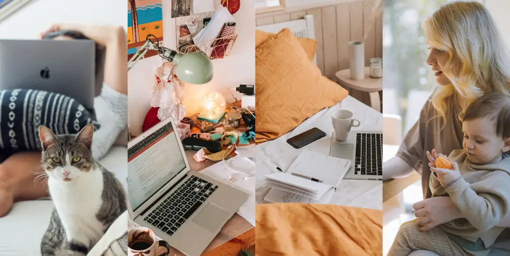 a color palette of cozy, work from home images