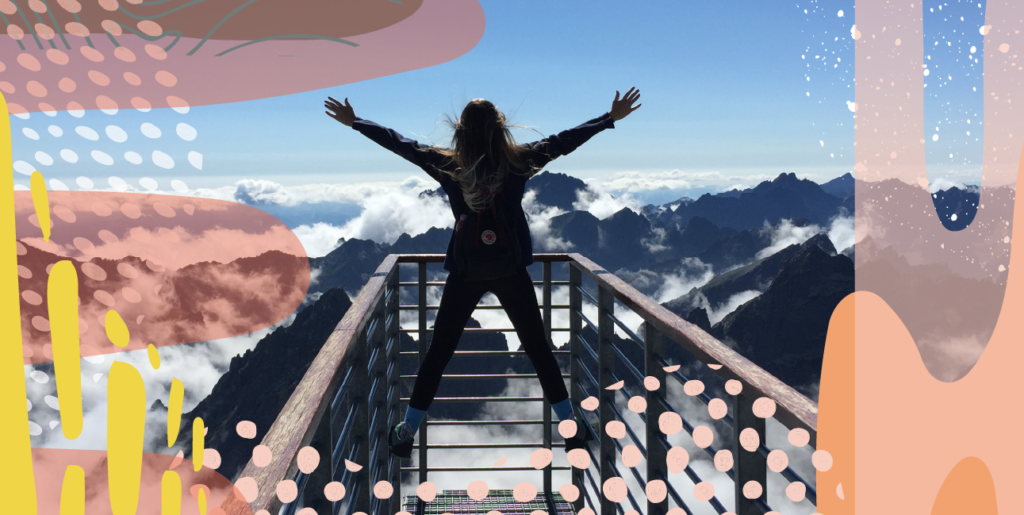 Person looking at mountains