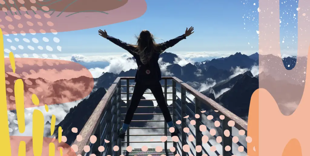 Person looking at mountains