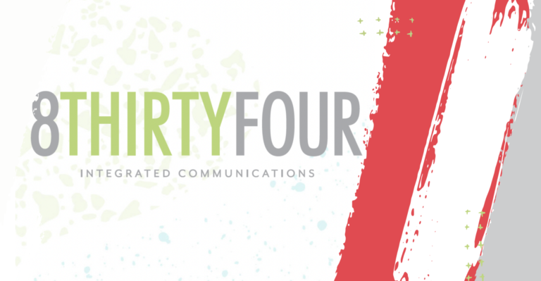 8THIRTYFOUR logo with brush strokes