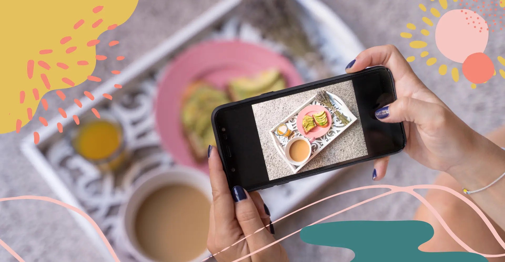 Person taking photos of food