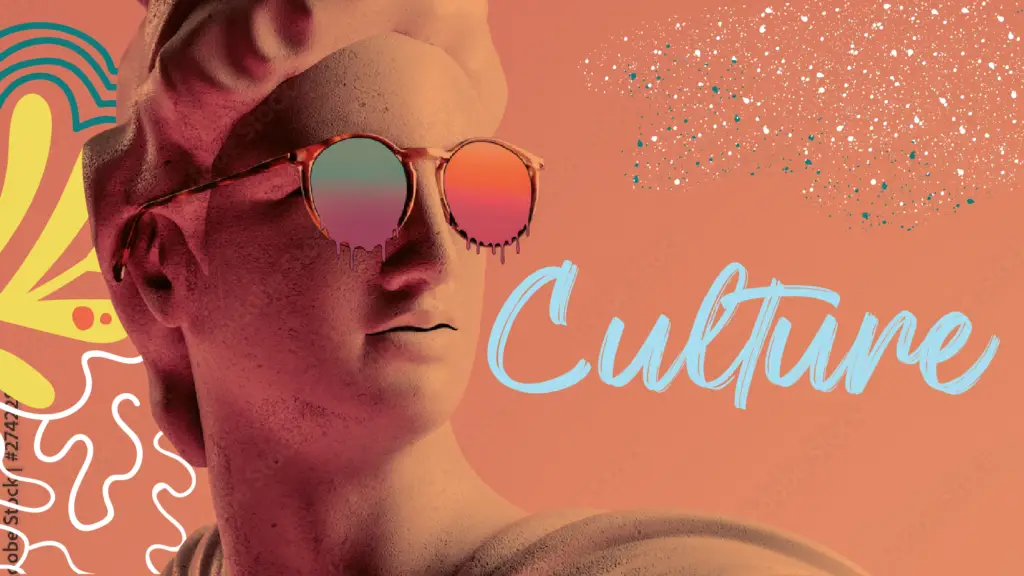 A statue with colorful glasses beginning to drip