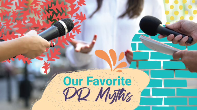 Two people holding a microphone to an individual as if they are interviewing them