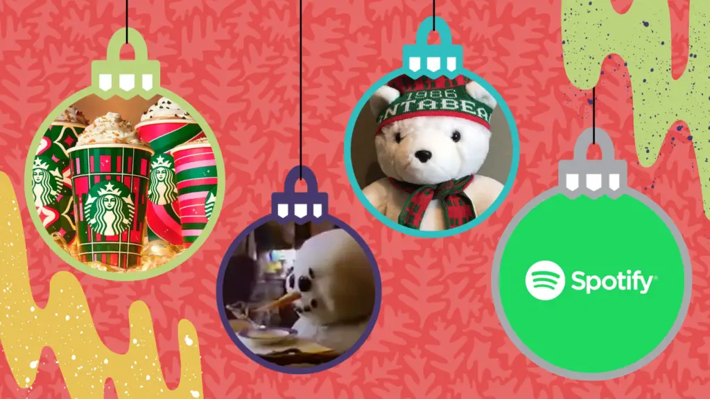 Ornaments are filled with scenes from popular holiday marketing campaigns