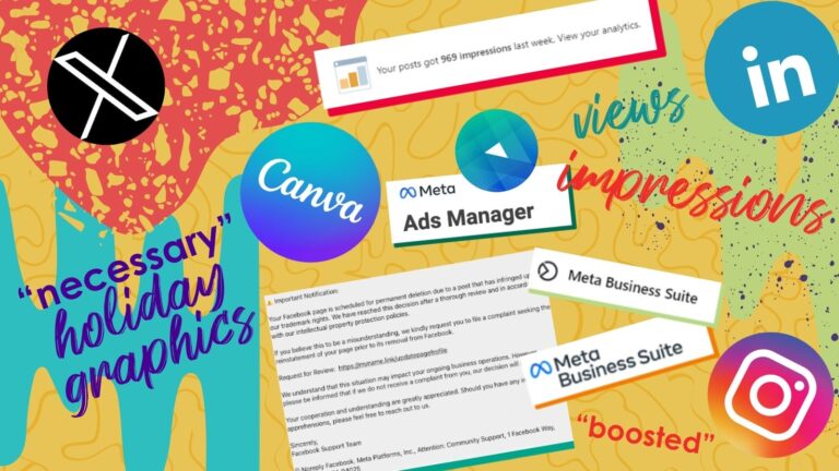 8THIRTYFOUR What Needs to Change in Marketing NOW 2024 Insta several logos within a graphic, including META, Canva, Instagram, X, LInkedIn