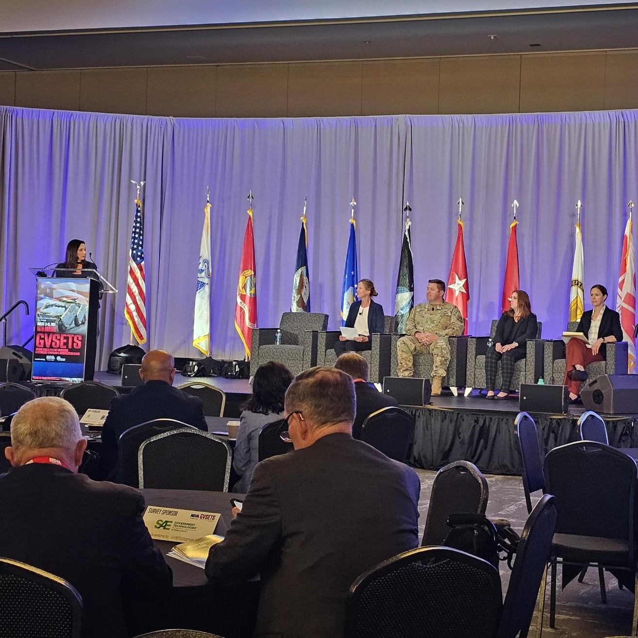 A speaker gives opening remarks at 2024 GVSETS