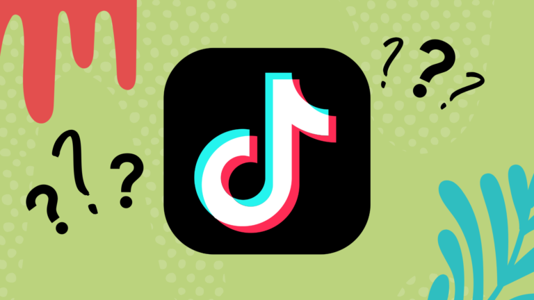 TikTok Logo with colorful accents and question marks