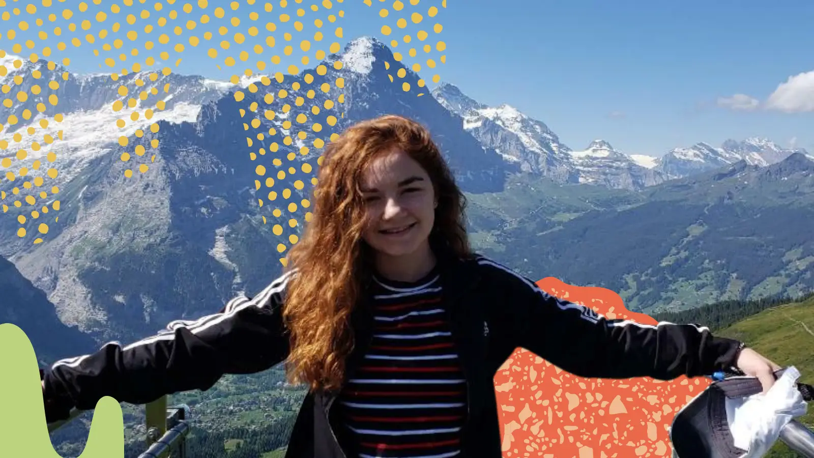 Elena Cousino on top of a mountain.