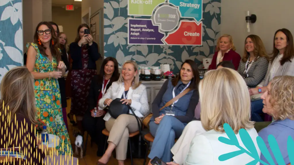 Several Michigan women business owners discuss issues with Scholten at 8THIRTYFOUR in April.