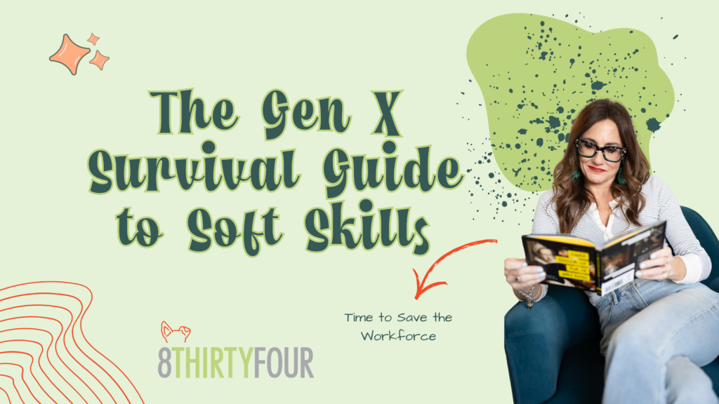 the gen x guide to soft skills, kim sitting and reading a book