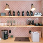 Retro kitchen bar set up.