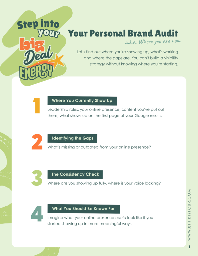 Step into your Big Deal Energy: Your Personal Brand Audit Worksheet